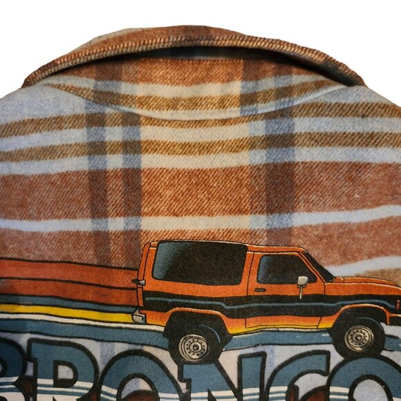 Small Ford Official Licensed Product Plaid Flannel Shirt with Bronco Truck Print - Picture 9 of 13